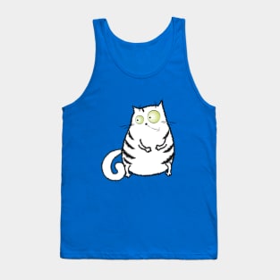 Cute crazy white cat Tank Top